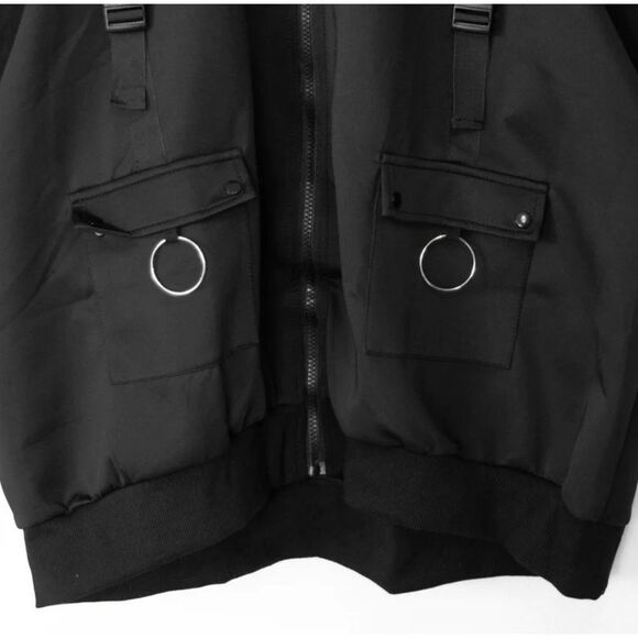 Cyberpunk ALL BLACK cat ears hooded jacket - NWT - Picture 5 of 6